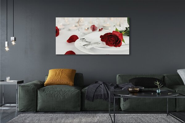 Tablouri canvas Roses lumânări cină