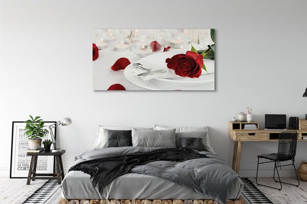 Tablouri canvas Roses lumânări cină
