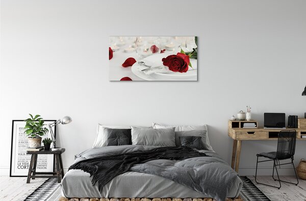 Tablouri canvas Roses lumânări cină