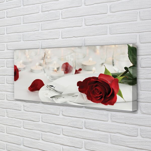 Tablouri canvas Roses lumânări cină