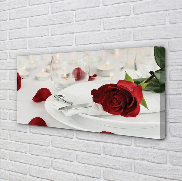 Tablouri canvas Roses lumânări cină