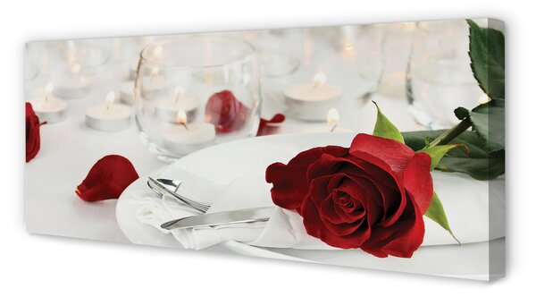 Tablouri canvas Roses lumânări cină