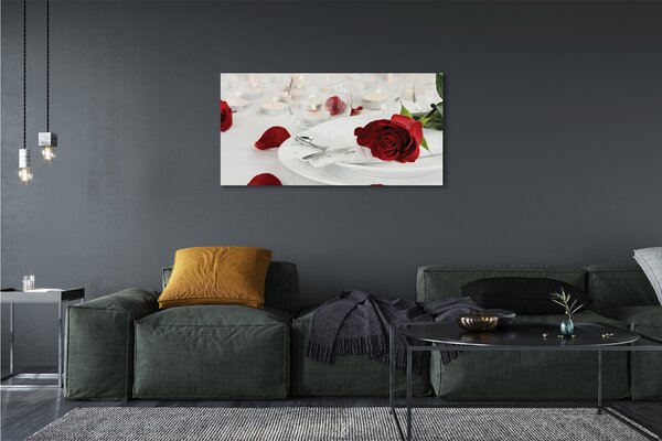 Tablouri canvas Roses lumânări cină