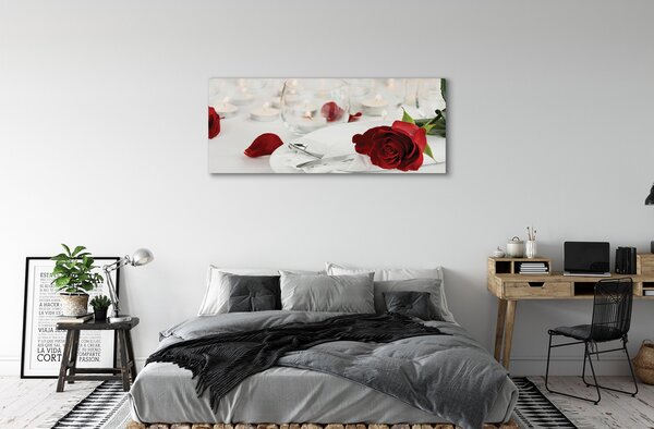 Tablouri canvas Roses lumânări cină