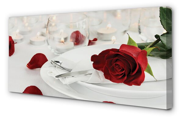 Tablouri canvas Roses lumânări cină