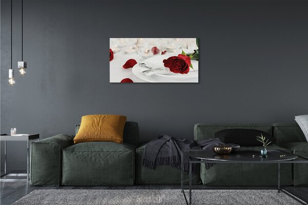 Tablouri canvas Roses lumânări cină