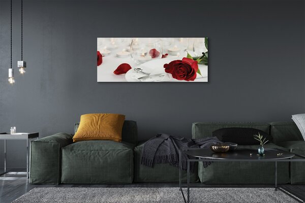 Tablouri canvas Roses lumânări cină