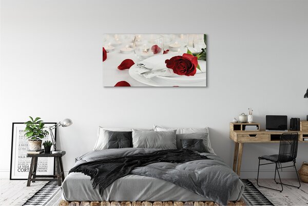 Tablouri canvas Roses lumânări cină