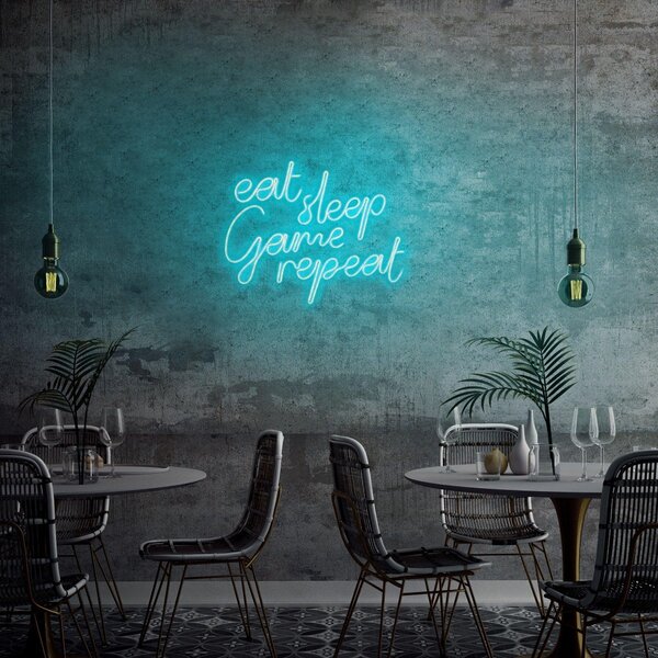 Aplica de Perete Neon eat sleep game repeat, 51x40 cm