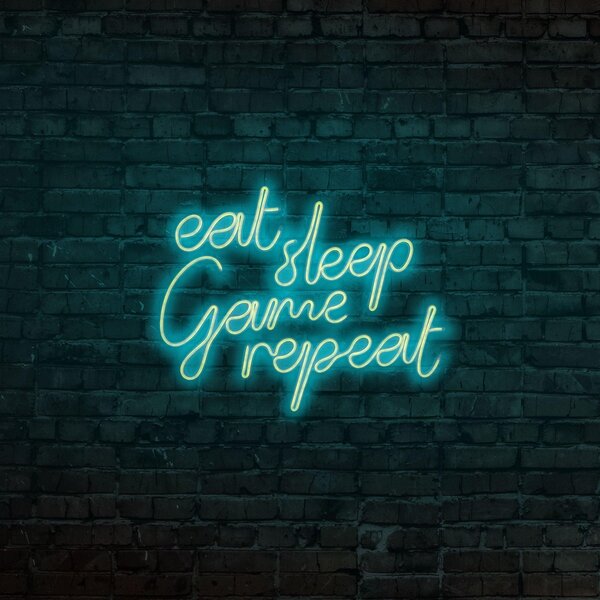Aplica de Perete Neon eat sleep game repeat, 51x40 cm