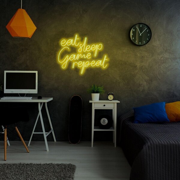 Aplica de Perete Neon eat sleep game repeat, 51x40 cm