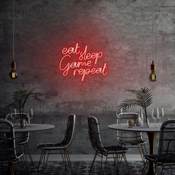 Aplica de Perete Neon eat sleep game repeat, 51x40 cm