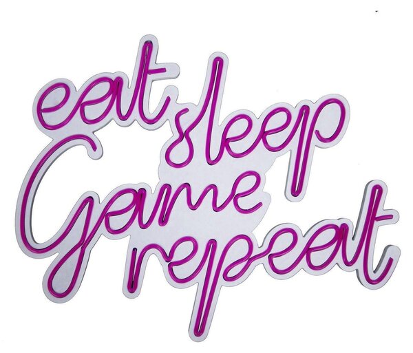 Aplica de Perete Neon eat sleep game repeat, 51x40 cm