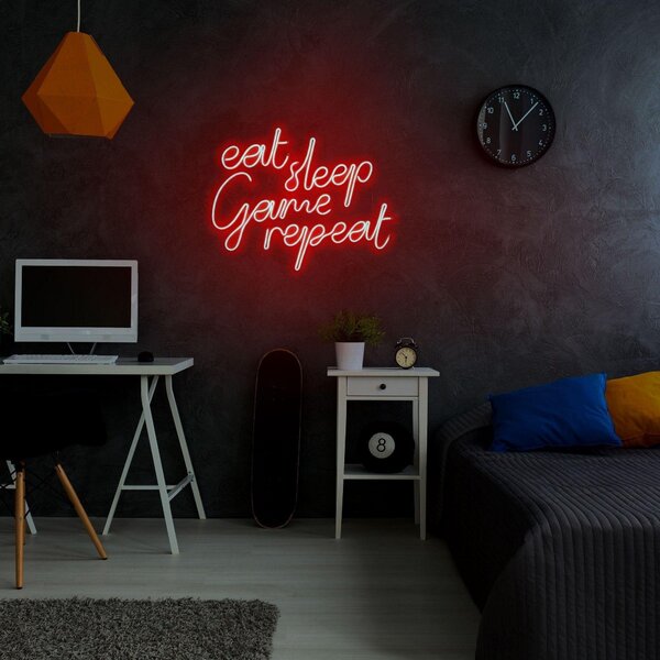 Aplica de Perete Neon eat sleep game repeat, 51x40 cm