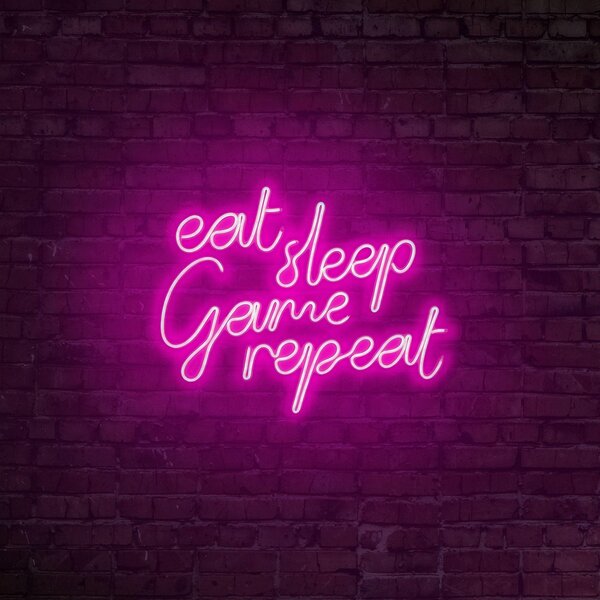 Aplica de Perete Neon eat sleep game repeat, 51x40 cm