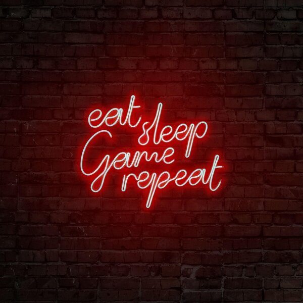 Aplica de Perete Neon eat sleep game repeat, 51x40 cm