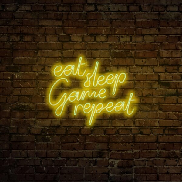 Aplica de Perete Neon eat sleep game repeat, 51x40 cm