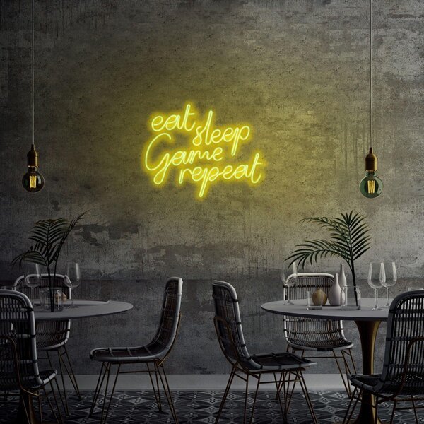 Aplica de Perete Neon eat sleep game repeat, 51x40 cm
