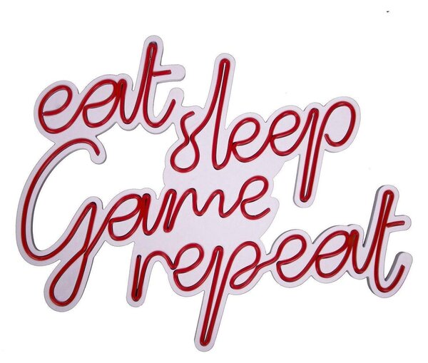 Aplica de Perete Neon eat sleep game repeat, 51x40 cm