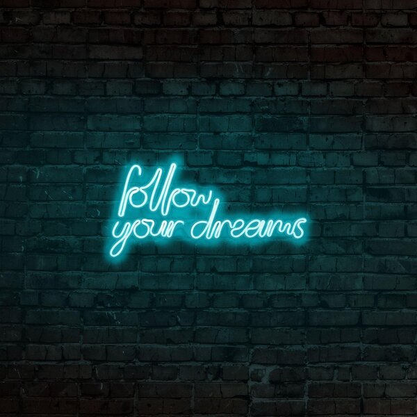 Aplica de Perete Neon Follow Your Dreams, 60x32 cm