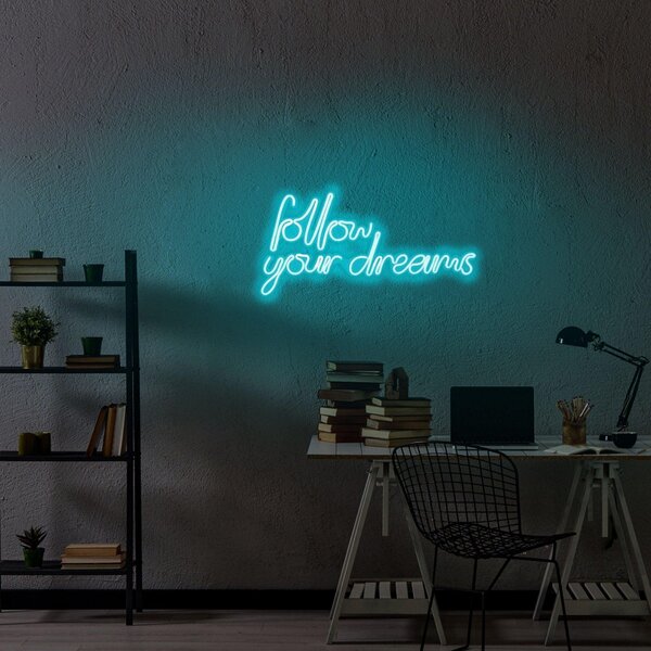 Aplica de Perete Neon Follow Your Dreams, 60x32 cm