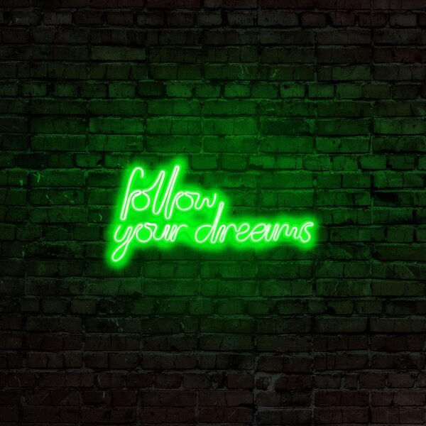Aplica de Perete Neon Follow Your Dreams, 60x32 cm