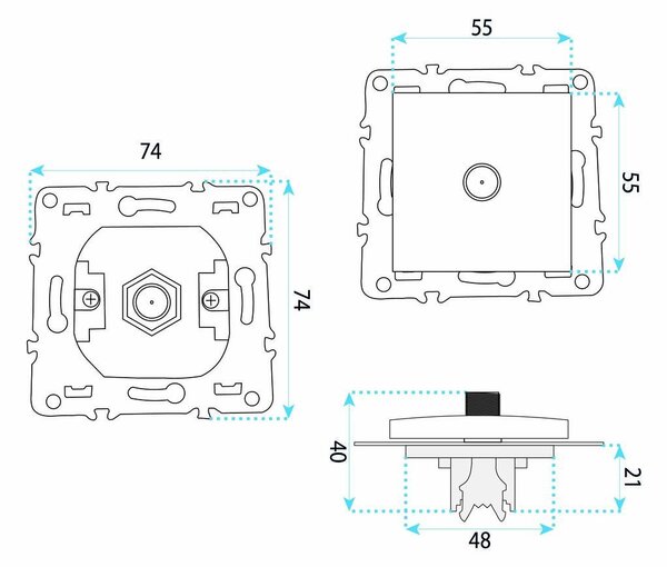 Priză pentru Antenă OSTE JNH012-A WHITE