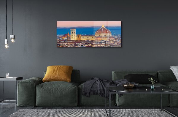 Tablouri pe sticlă Italia Catedrală noapte panorama
