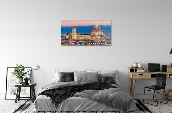 Tablouri pe sticlă Italia Catedrală noapte panorama