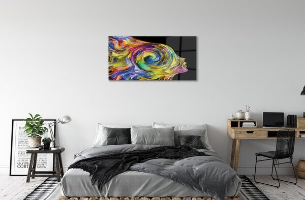Tablouri pe sticlă imagine color Femeie