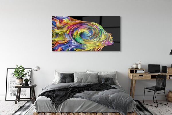 Tablouri pe sticlă imagine color Femeie