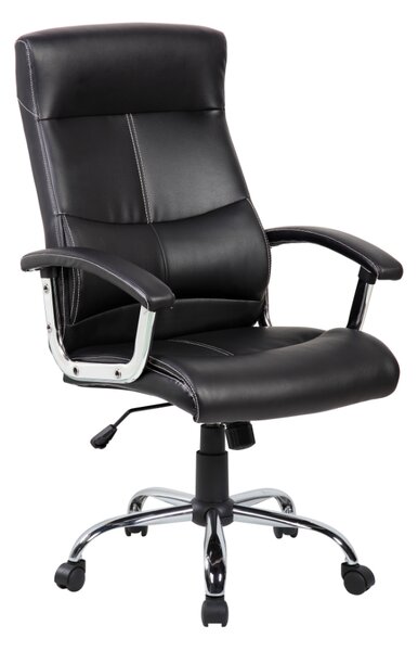 Scaun directorial Austin, piele ecologica, negru