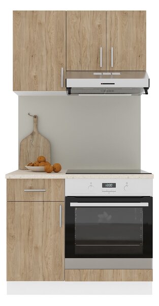 Set haaus V1, Lemn Natural/Alb, Blat Thermo 28 mm, L 100 cm