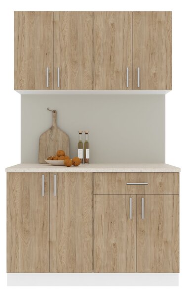 Set haaus V2, Lemn Natural/Alb, Blat Thermo 28 mm, L 120 cm