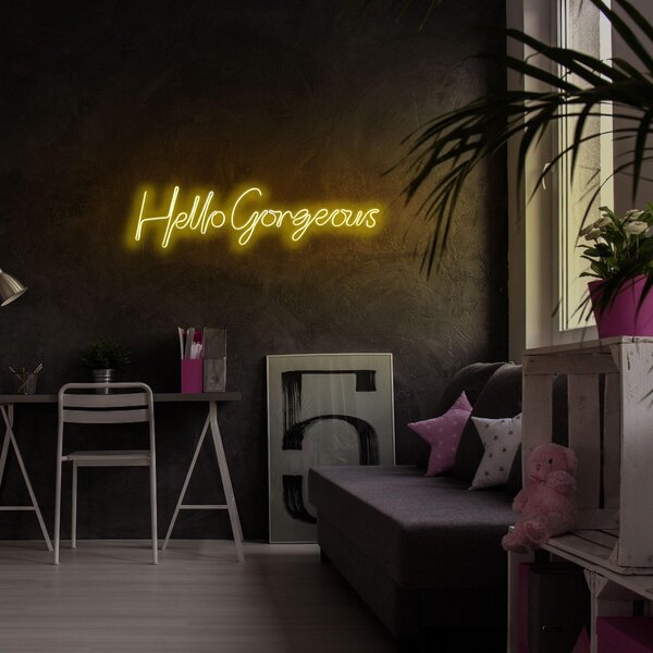Aplica de Perete Neon Hello Gorgeous, 74x17 cm