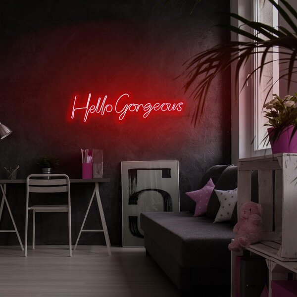 Aplica de Perete Neon Hello Gorgeous, 74x17 cm