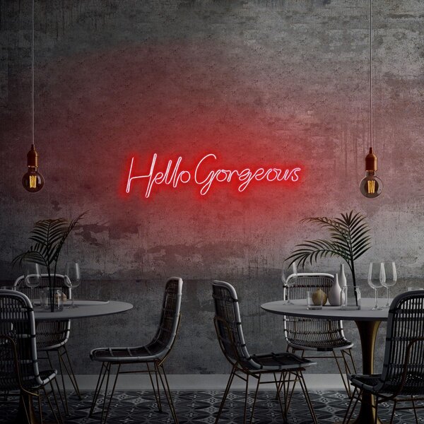 Aplica de Perete Neon Hello Gorgeous, 74x17 cm