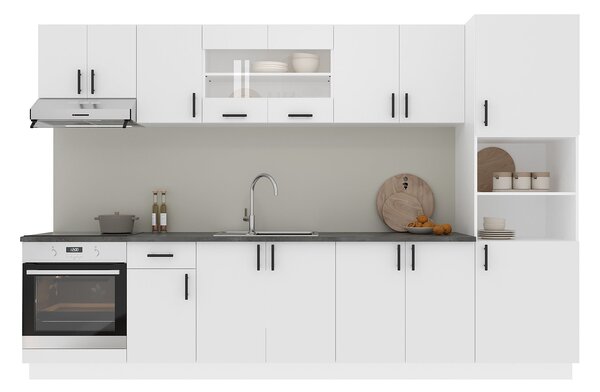 Set haaus V30, Alb, Blat Thermo 28 mm, L 320 cm