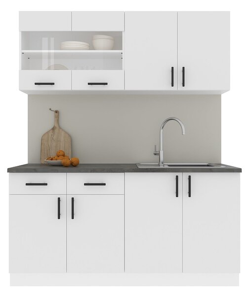Set haaus V8, Alb, Blat Thermo 28 mm, L 160 cm