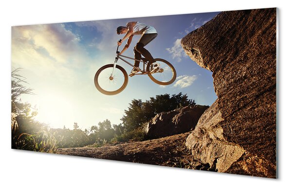 Panouri de sticlă Mountain bike nori cer