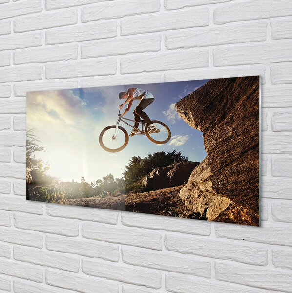 Panouri de sticlă Mountain bike nori cer