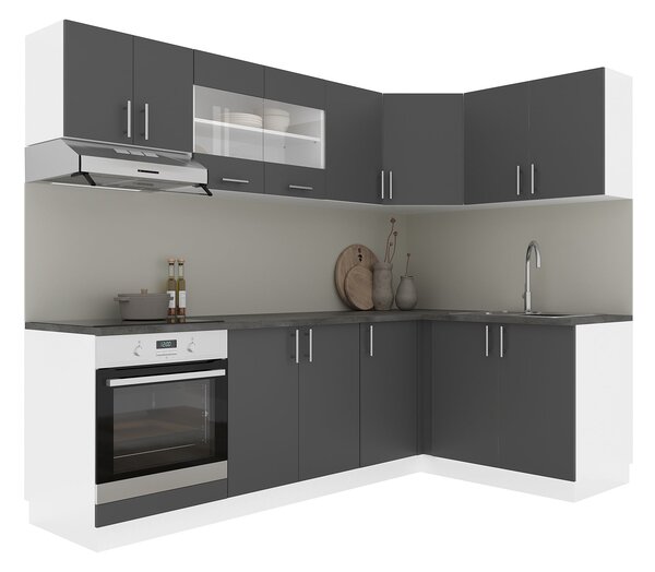 Set haaus V34, Antracit/Alb, Blat Thermo 28 mm, L 240 x 140 cm