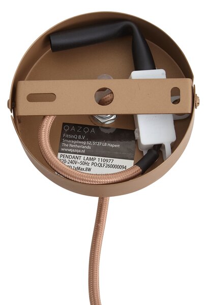 Lampă suspendată de design bronz închis cu sticlă de culoarea chihlimbarului - Kemner