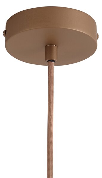 Lampă suspendată de design bronz închis cu sticlă de culoarea chihlimbarului - Kemner