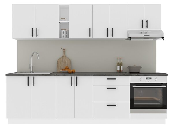Set haaus V18, Alb, Blat Thermo 28 mm, L 260 cm