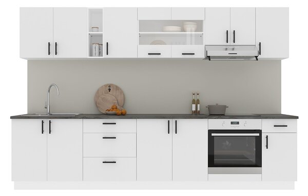 Set haaus V28, Alb, Blat Thermo 28 mm, L 320 cm
