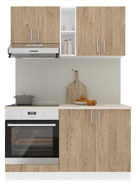Set haaus V4, Lemn Natural/Alb, Blat Thermo 28 mm, L 140 cm