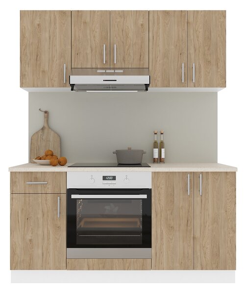 Set haaus V6, Lemn Natural/Alb, Blat Thermo 28 mm, L 160 cm