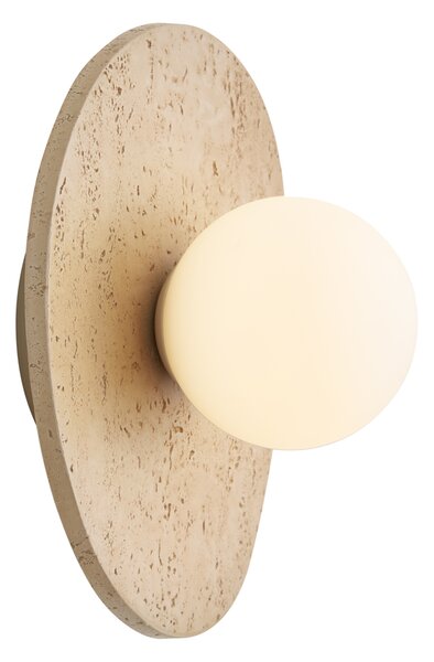 Lampă de perete Japandi din piatră naturală organică cu sticlă opală - Josie