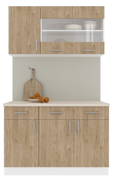Set haaus V3, Lemn Natural/Alb, Blat Thermo 28 mm, L 120 cm